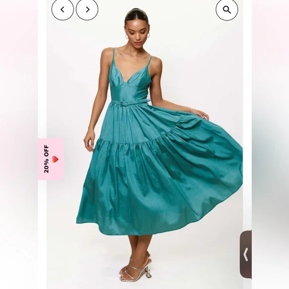 NWT Hutch Anthropologie Belted Bustier Tiered Atherton Dress Size 18W - Picture 6 of 10